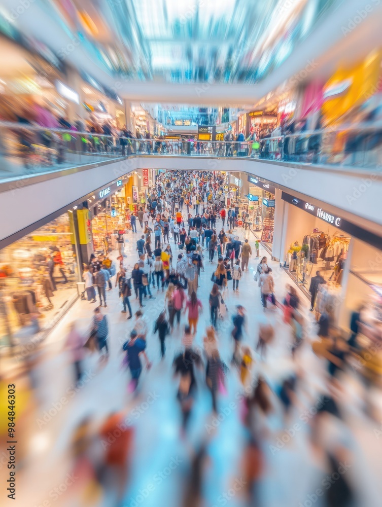 custom made wallpaper toronto digitalAbstract blurred photo of many people shopping inside department store or modern shopping mall. Urban lifestyle and black friday shopping concept
