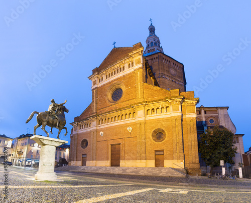 Pavia - The Cathedral - Cattedrale di Santo Stefano e Santa Maria Assunta at dusk.