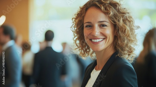 Confident Professional Woman in a Dynamic Corporate Setting