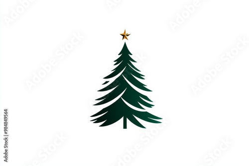 A simple and elegant icon of a Christmas tree with a gold star on top. Perfect for holiday branding, website design, and social media.