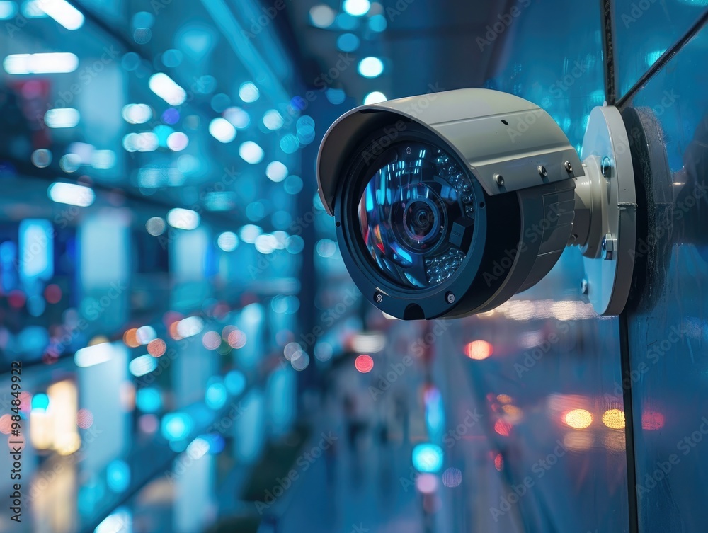 Advanced Surveillance Technology Concept with High-Definition CCTV Camera in a Futuristic Interface Environment Advanced Surveillance Technology Concept with High-Definition CCTV Camera in a Futuristic Interface Environment