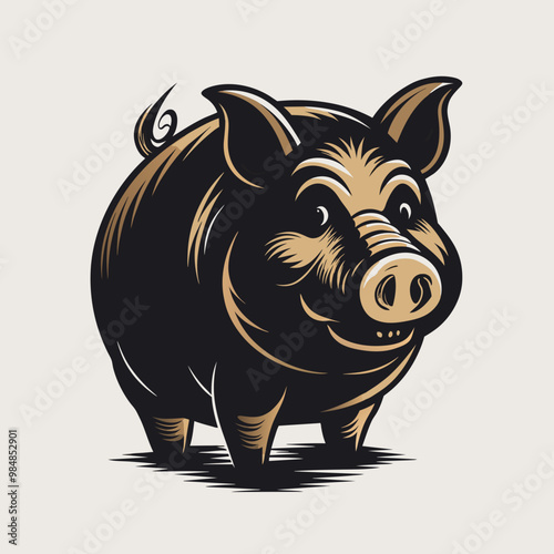 Piggy Bank Logo, Vector Illustration for Finance and Savings Theme