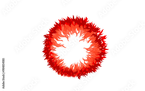 illustration of red circle icon forming fire without background photo