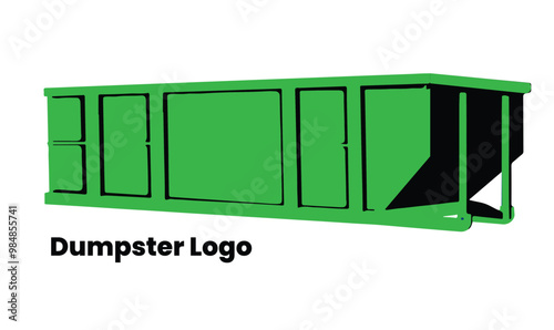 Dumpster vector logo design, dumpster icon design, junk removal
