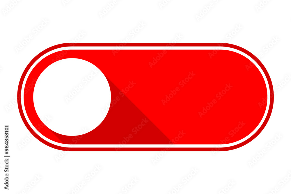 Red Off toggle switch button icon symbol. Flat vector illustration Red Off toggle switch button icon symbol. Flat vector illustration