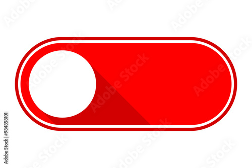 Red Off toggle switch button icon symbol. Flat vector illustration