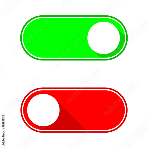 Free Download Green On and Red Off toggle switch buttons icon symbol. Flat vector illustration - GFXLoad