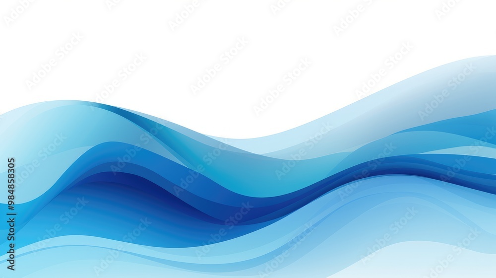 Fototapeta premium Abstract blue wave background with copy space.