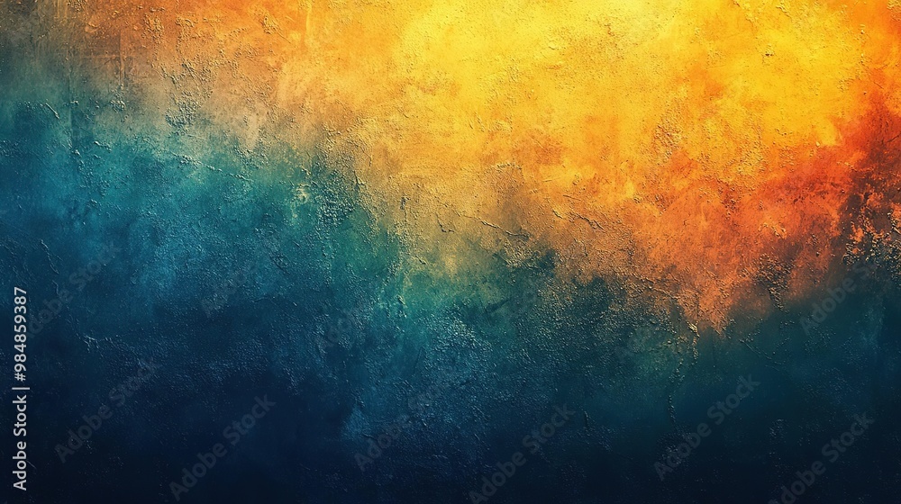Fototapeta premium Vibrant abstract texture featuring a blend of orange, blue, and yellow hues, perfect for backgrounds and artistic projects.