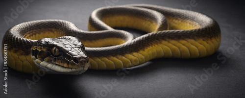 Yellow Bellied Snake Close Up Macro Photography Reptile Scales Nature Wildlife photo