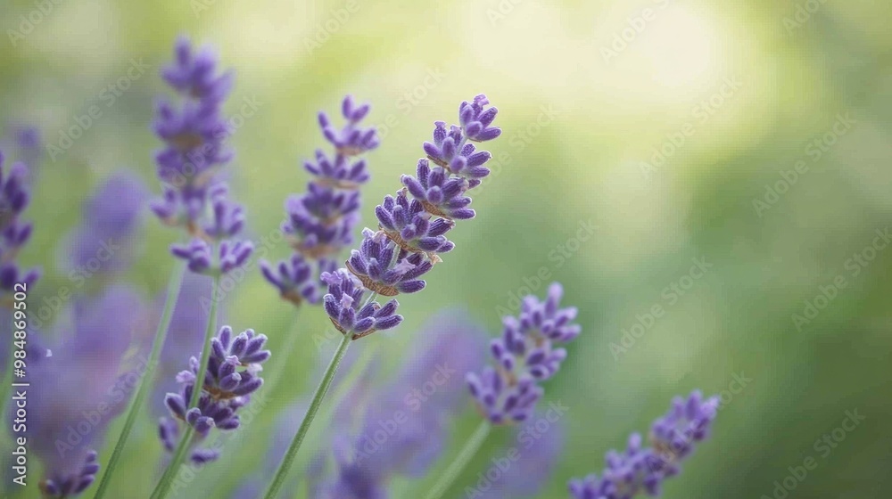 A serene image of a cluster of blooming lavender, with soft purple hues and fine details of the tiny flowers, set against a blurred green background. A serene image of a cluster of blooming lavender, with soft purple hues and fine details of the tiny flowers, set against a blurred green background.