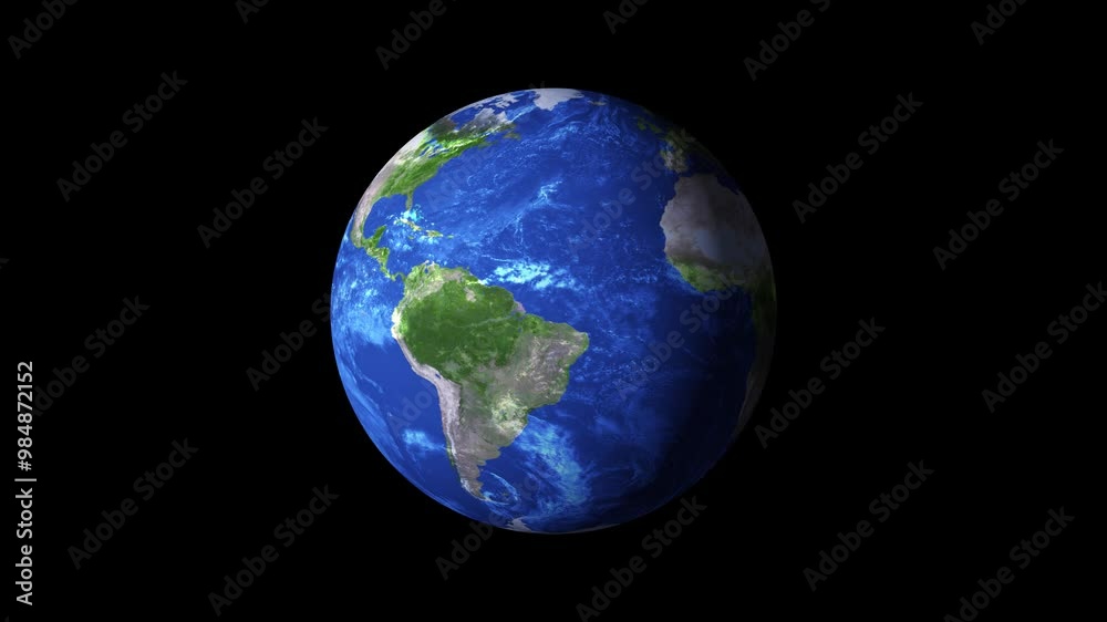 Planet earth on the background of the galaxy. Earth rotating from space, view of the planet's surface and atmosphere. Planet earth on the background of the galaxy. Earth rotating from space, view of the planet's surface and atmosphere.