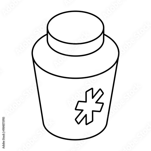 A unique design icon of drugs bottle