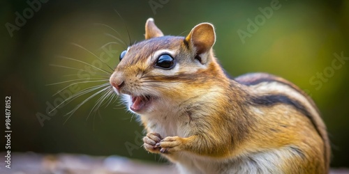 A Close-Up of a Chipmunk wi...