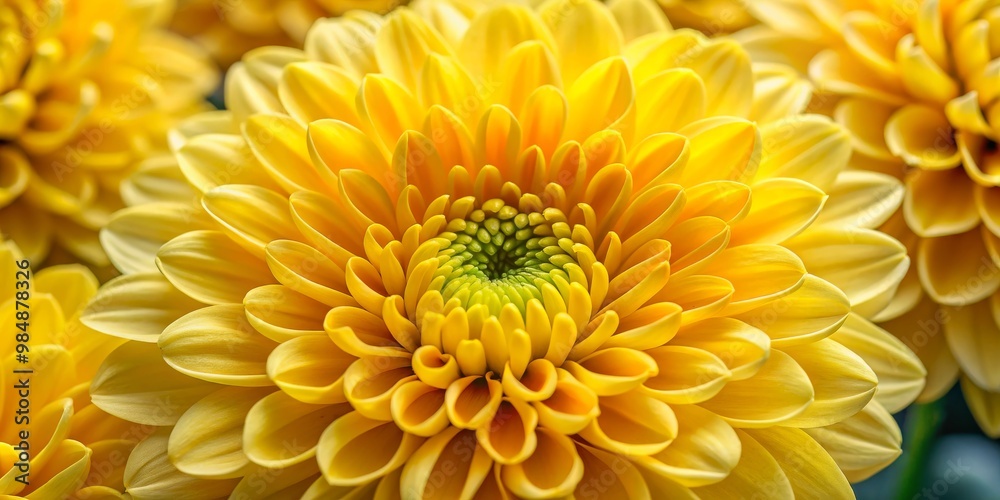 A Close-Up View of a Yellow Dahlia's Delicate Petals, Dahlia , Yellow Flower, Macro Photography