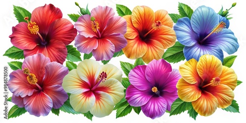 A Rainbow of Hibiscus Bloom...
