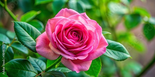 A Single Pink Rose in Bloom...