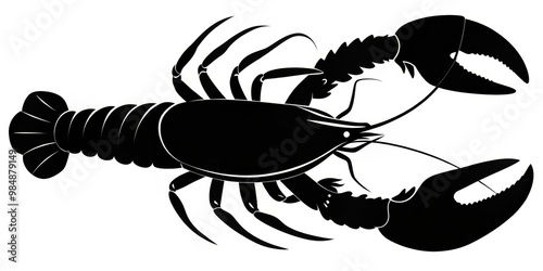 Black and White Lobster Sil...