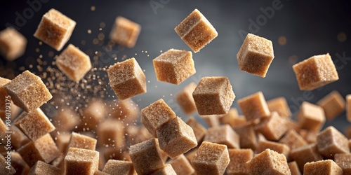 Brown Sugar Cubes Falling, ...
