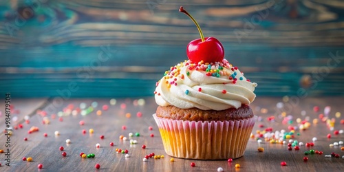 Cherry Topped Cupcake with ...