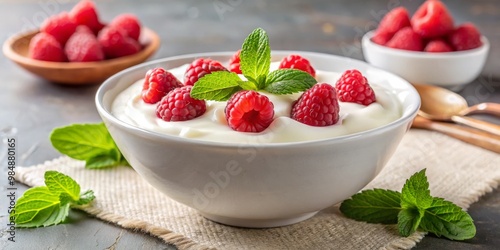 Creamy Yogurt with Fresh Ra...