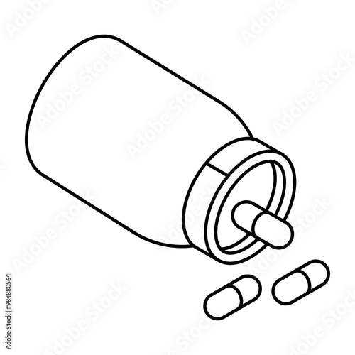 A unique design icon of drugs bottle