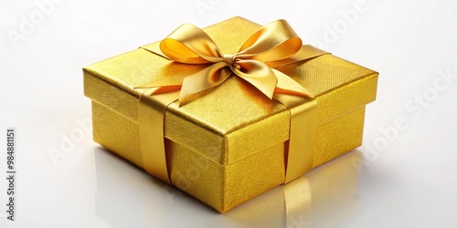Golden Gift Box with Bow, G...