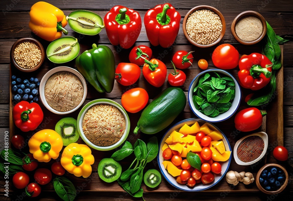 colorful arrangement allergy friendly meal ingredients showcasing fresh proteins healthy dining options, balance, combination, cooking, culinary, delicious colorful arrangement allergy friendly meal ingredients showcasing fresh proteins healthy dining options, balance, combination, cooking, culinary, delicious