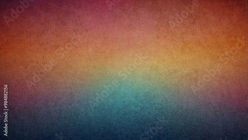 Textured gradient background from blue to pink and orange with a vintage grainy effect.