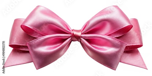 Pink Satin Ribbon Bow, isol...