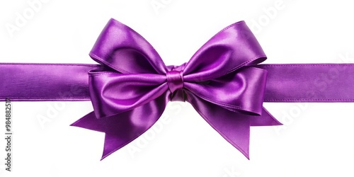 Purple Satin Ribbon Bow, Wh...