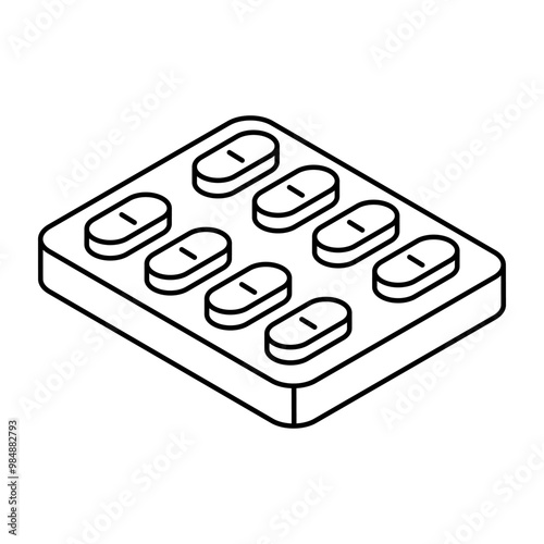 A unique design icon of pills strip