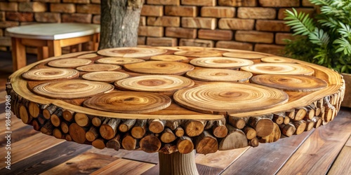 Rustic Wooden Tabletop with...