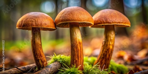 Three Mushrooms in Autumn F...