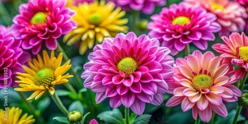 Vibrant Pink and Yellow Chr...