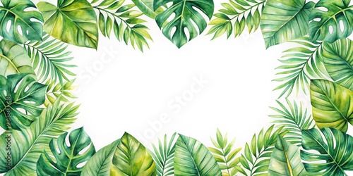 Watercolor Green Tropical L...