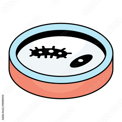 Icon of petri dish, editable vector