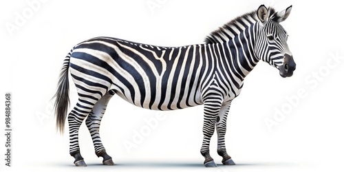 Zebra in Profile - Black an...