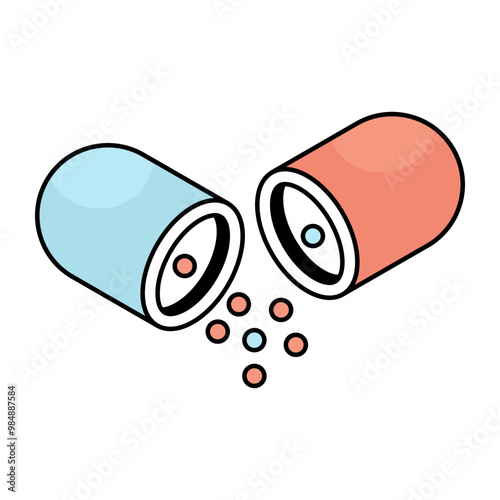 Modern design icon of open pill
