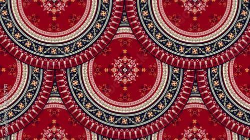 Traditional Latvian embroidery seamless loop pattern