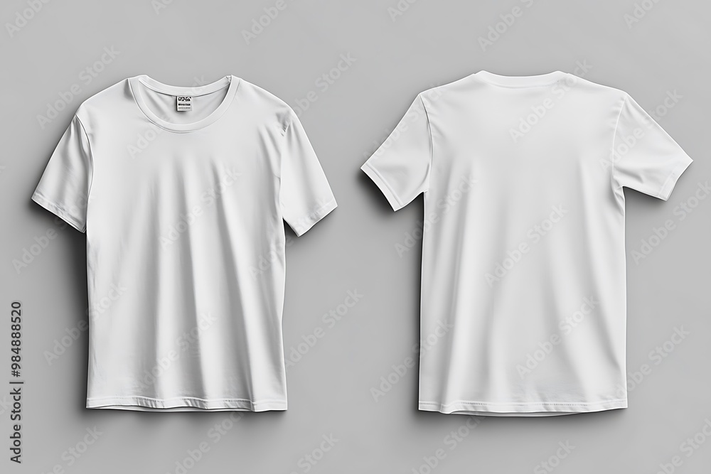 White T shirt Mockup, Front and Back View White T shirt Mockup, Front and Back View