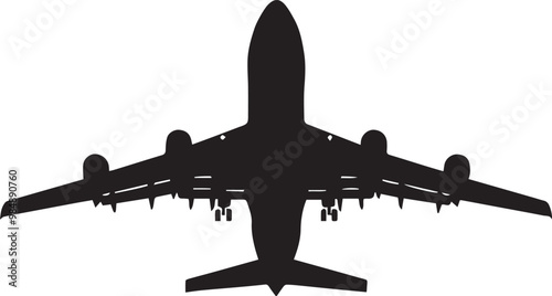   clean Airplane Silhouette Vector Isolated