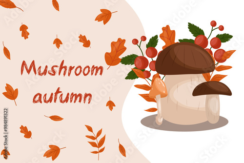 Fall vector elements set. Cozy fall stickers. Leaves, pumpkins, fall clothes, umbrella, hedgehog, tea. The inscription hello fall. White isolated background. Illustration in the hand drawn style.