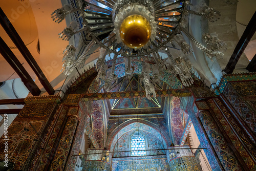 Obraz na płótnie Intricate Interior of Ornate Religious Temple with Colorful Patterns w salonie