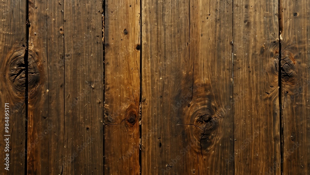 Wooden plank texture displaying natural grain and knots. Wooden plank texture displaying natural grain and knots.