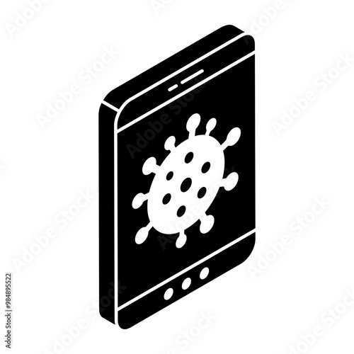 A flat design icon of COVID-19