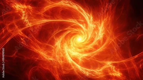 Wallpaper Mural A swirling vortex of fiery light in vivid orange and yellow tones, creating a sense of intense energy and movement. Concept: Power and transformation. Torontodigital.ca