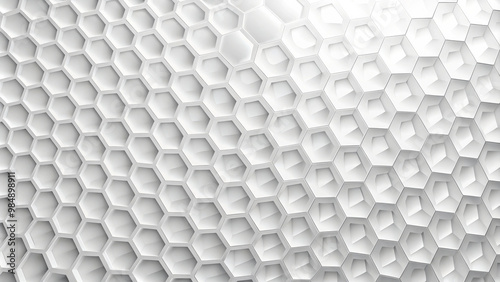 A textured white abstract background featuring hexagonal pattern, creating modern and clean aesthetic. This design evokes sense of depth and sophistication