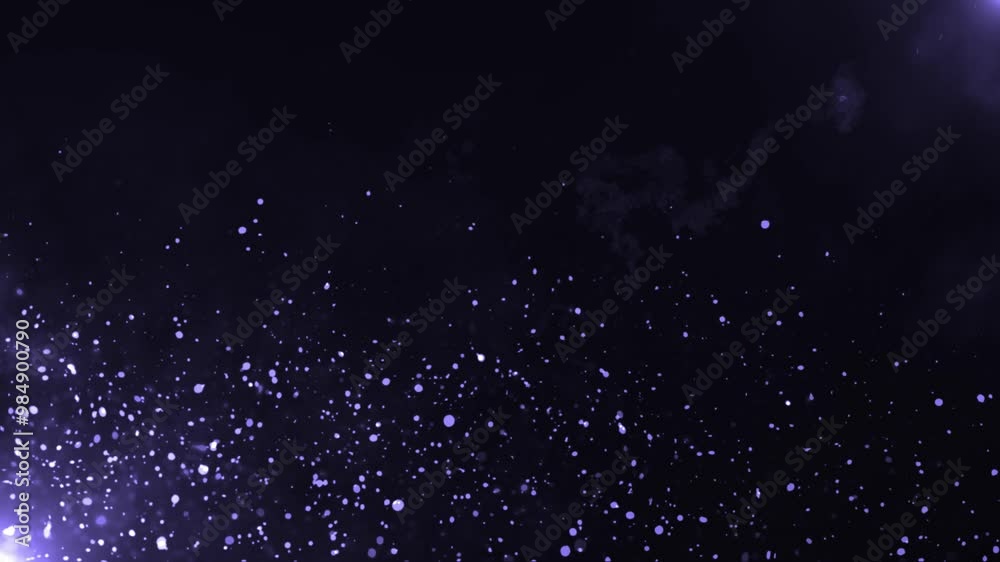 Abstract particle animation on black background