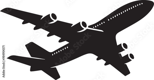 silhouette of  clean vector of airplane isolated